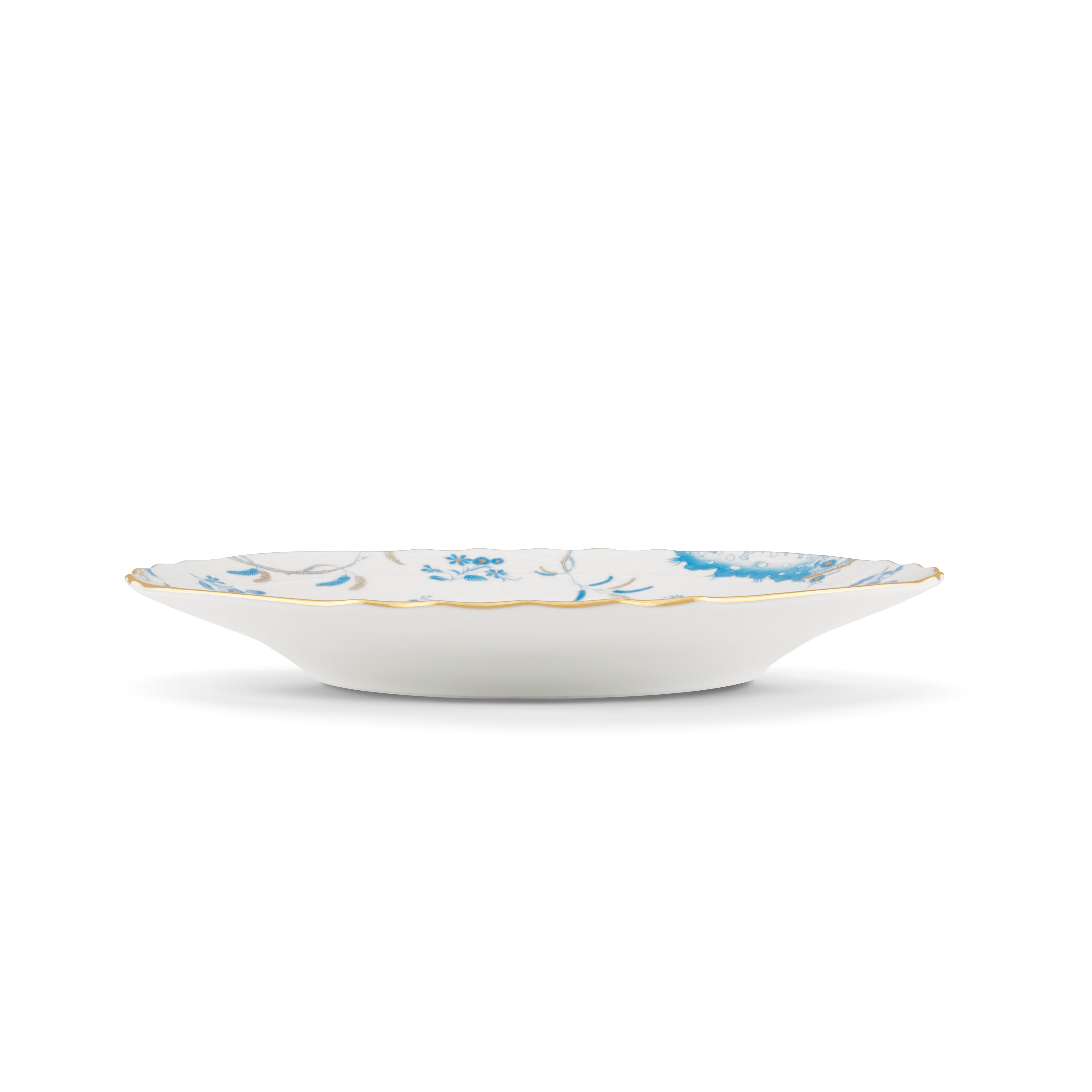 Luxury Decorative Dinner/Flat Plate with floral Turchese Ji Ondori rooster pattern on a white background. "Ginori 1735 Is Luxury Tableware And A Great Designer Home Gifts"