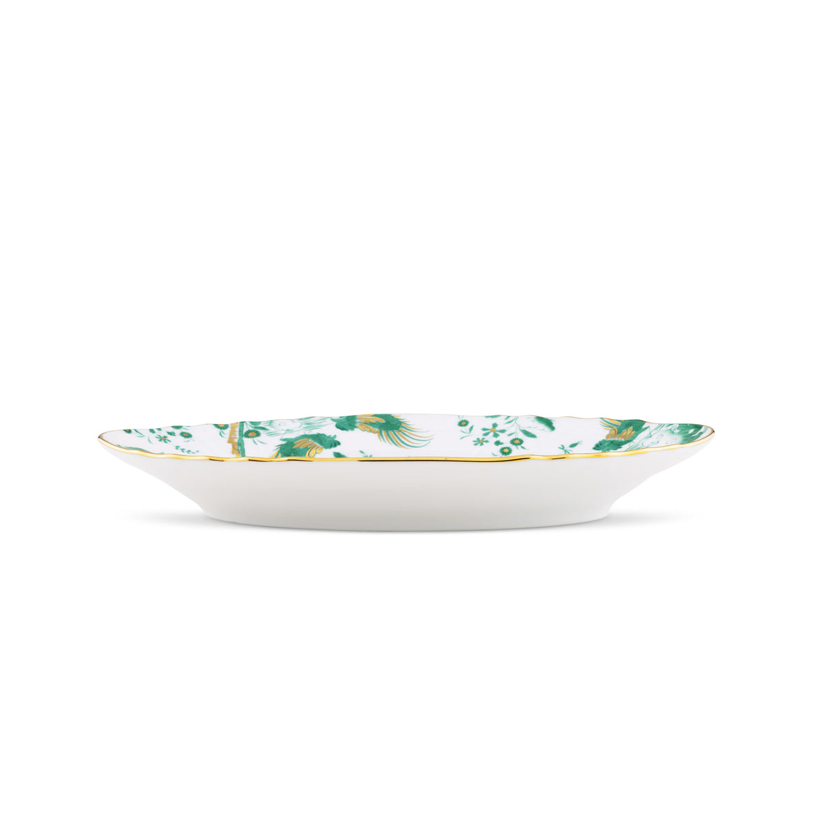 Decorative Pickle Dish plate with floral Giada Ji Ondori rooster pattern on a white background. "Ginori 1735 Is Luxury Tableware And A Great Designer Home Gifts"