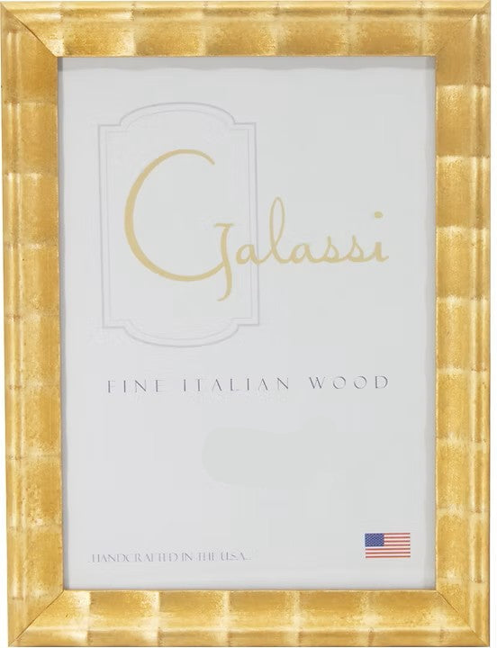 Gold picture frame with 'Galassi' branding on a white background