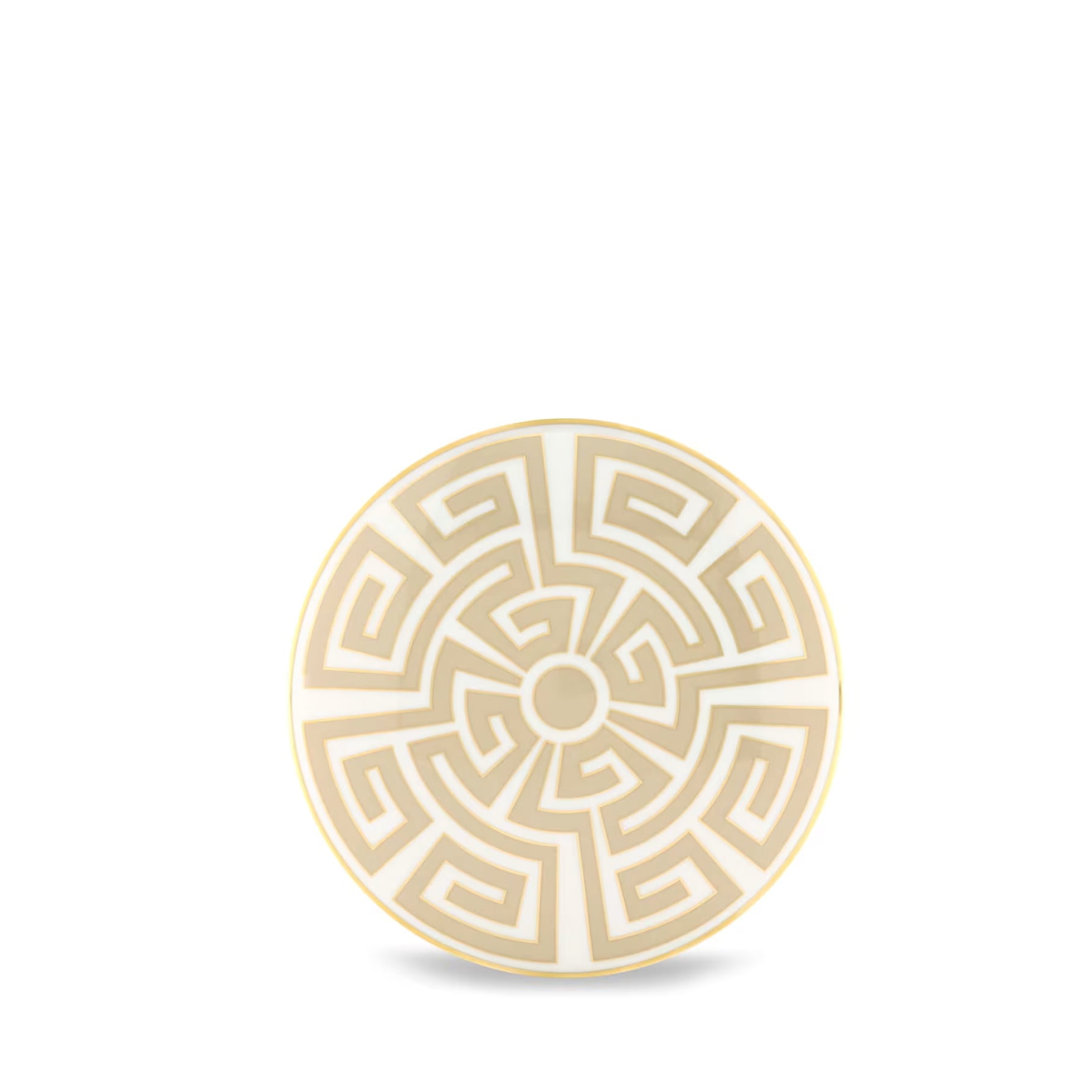 Luxury White Container With Gold Geometric Pattern On A White background
