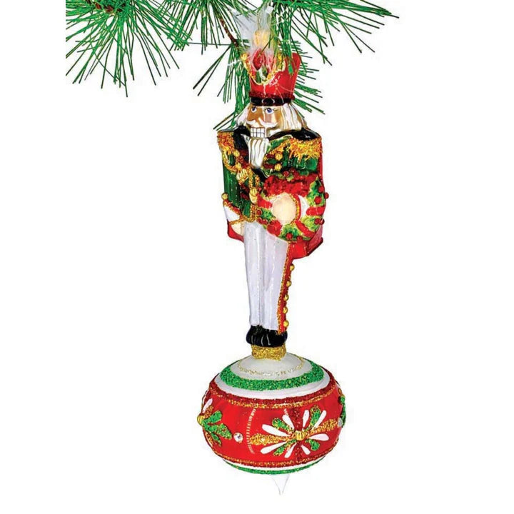 Hand Painted And Hand Glittered, Hampton Court Is Accented With Sparkling Gem Stones, Golden Beads And Ultra Fine Glitter. The Ornament Is Fully Decorated On All Sides. Over time ornaments create your story.