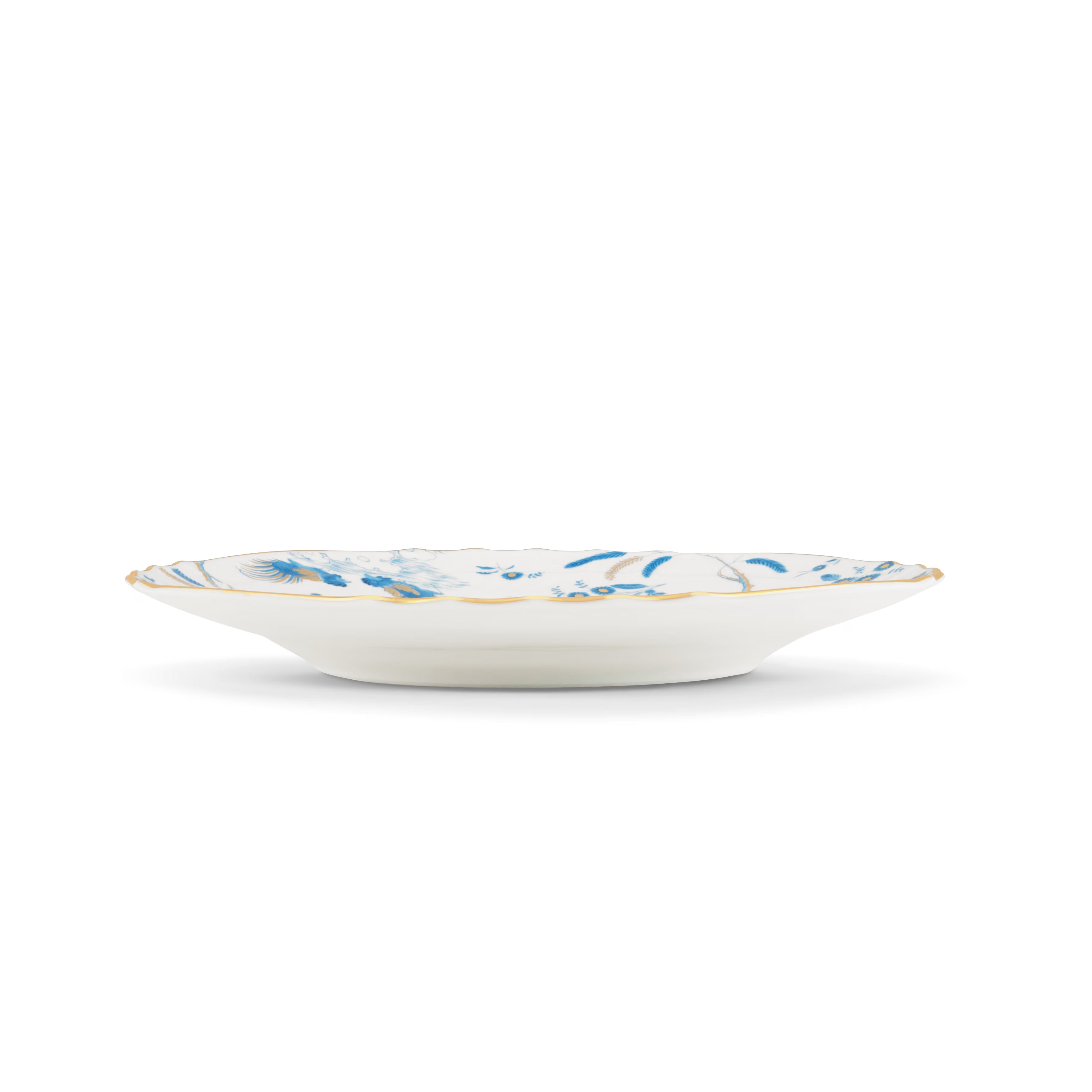 Oro Di Doccia Turquoise DESSERT PLATE Decorative Dessert plate with floral Turquoise Ji Ondori rooster pattern on a white background. "Ginori 1735 Is Luxury Tableware And A Great Designer Home Gifts"