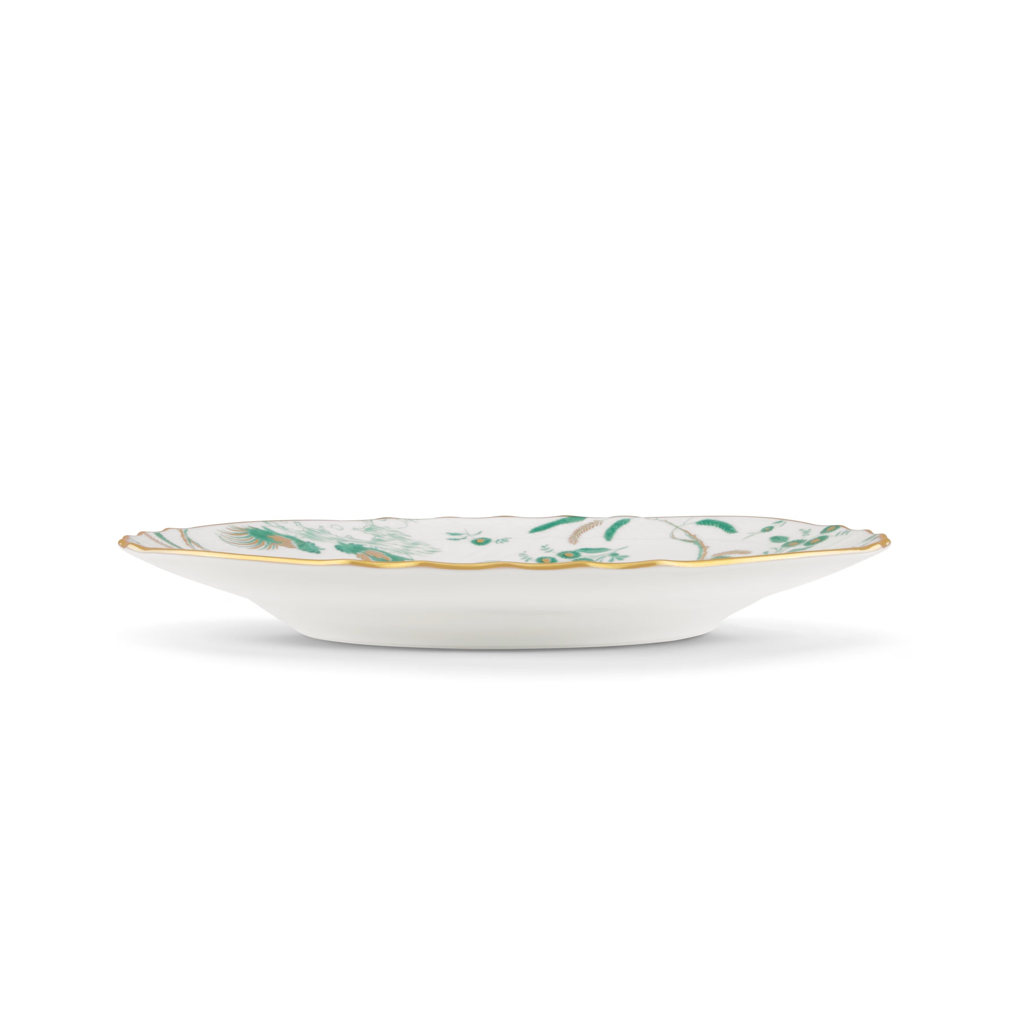 Oro Di Doccia GIADA DESSERT PLATE Decorative Dessert plate with floral Giada Ji Ondori rooster pattern on a white background. "Ginori 1735 Is Luxury Tableware And A Great Designer Home Gifts"