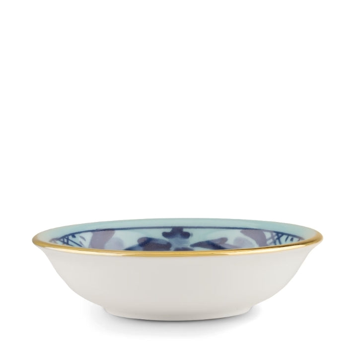 This remarkable Iris (Turquoise with gold rim) cup isn't just a vessel for soy sauce; it's a portal to history and artistry, a charming addition to your dining experience.