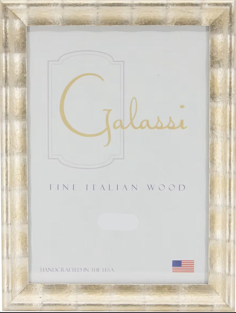 Gold picture frame with 'Galassi' branding and size indication on a white background