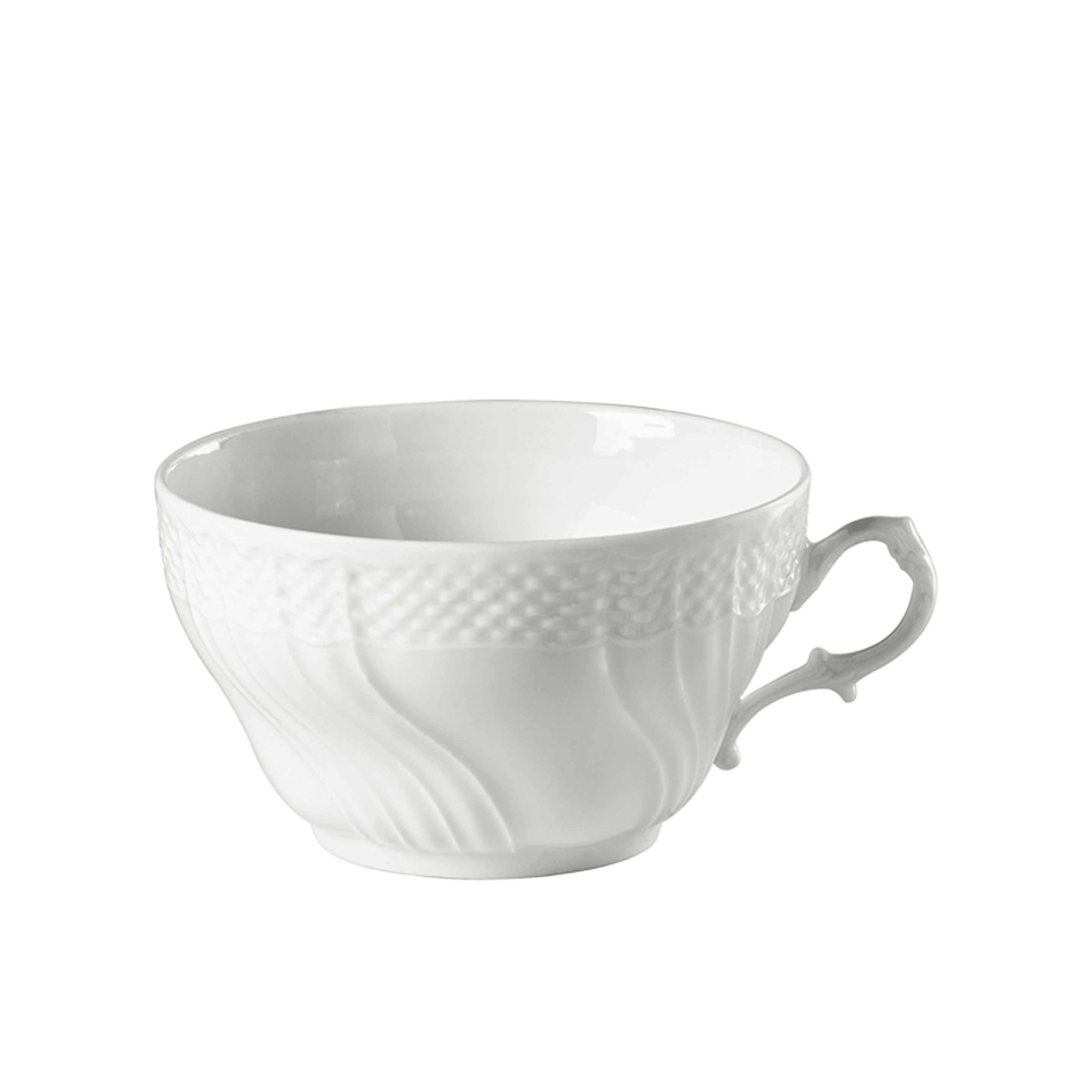 The tea cup from the Vecchio Ginori collection is a masterpiece of elegance and simplicity. Made of precious white porcelain, its classic shape and embossed decor make it a unique piece that can transform every moment of your day into an extraordinary experience.