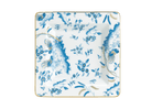 A square-shaped porcelain VIDE POCHE poche dish with a floral pattern and Blue accents, featuring the Ginori brand logo. Ji Ondori rooster "Ginori 1735 Is Luxury Tableware Brand And Also Great For Designer Home Gifts"