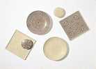 Luxury  plates with geometric patterns on a white background