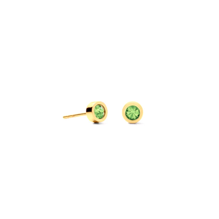 Earrings Sparkling Dot gold green