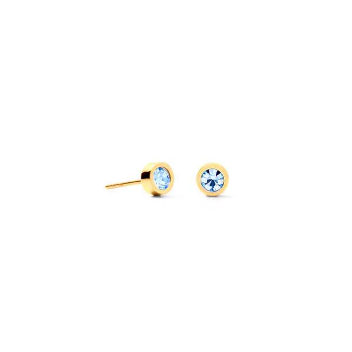 Earrings Sparkling Dot gold light blue