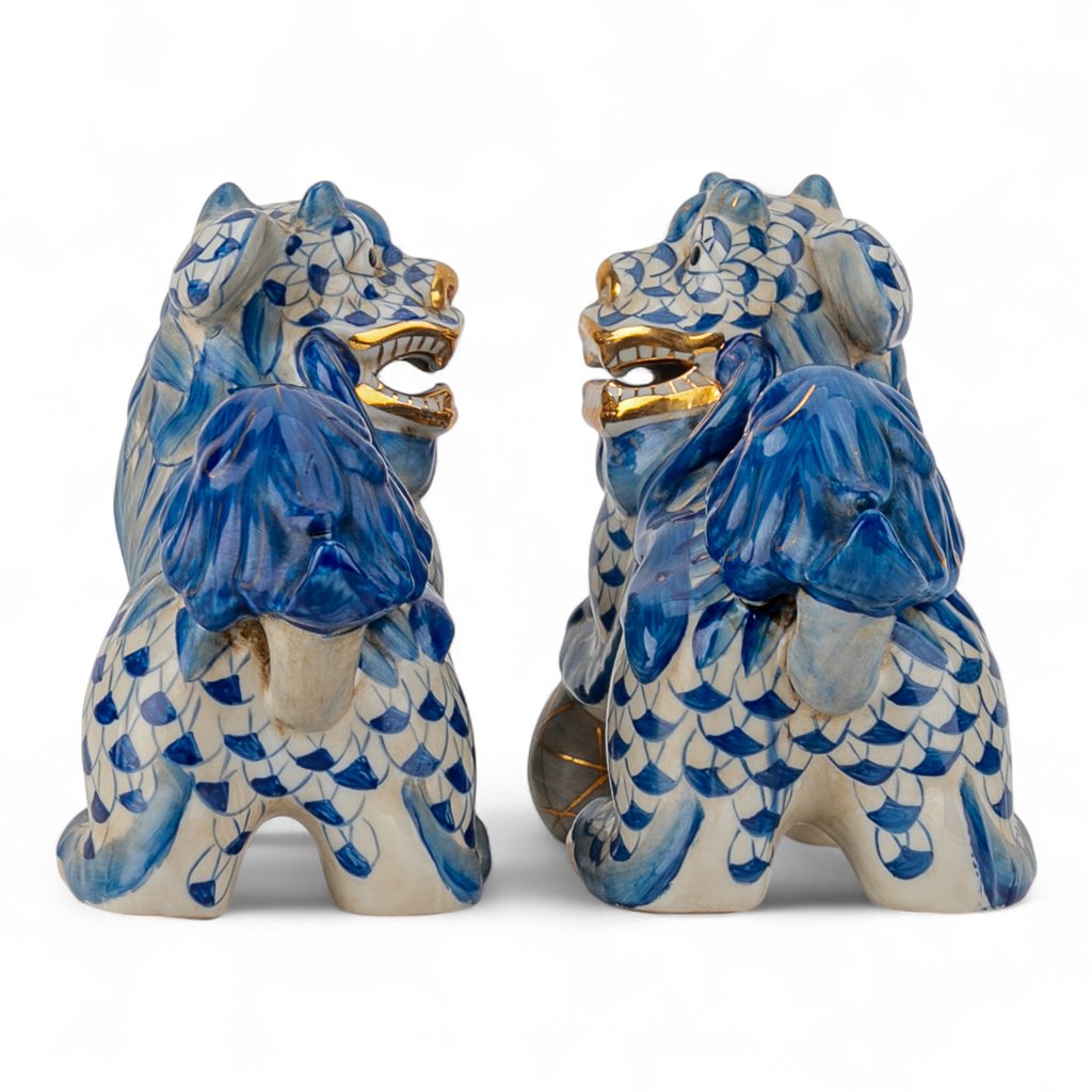 Lucky Foo Dog - Large - Azure Waves - Set of 2 – The Purple Finch
