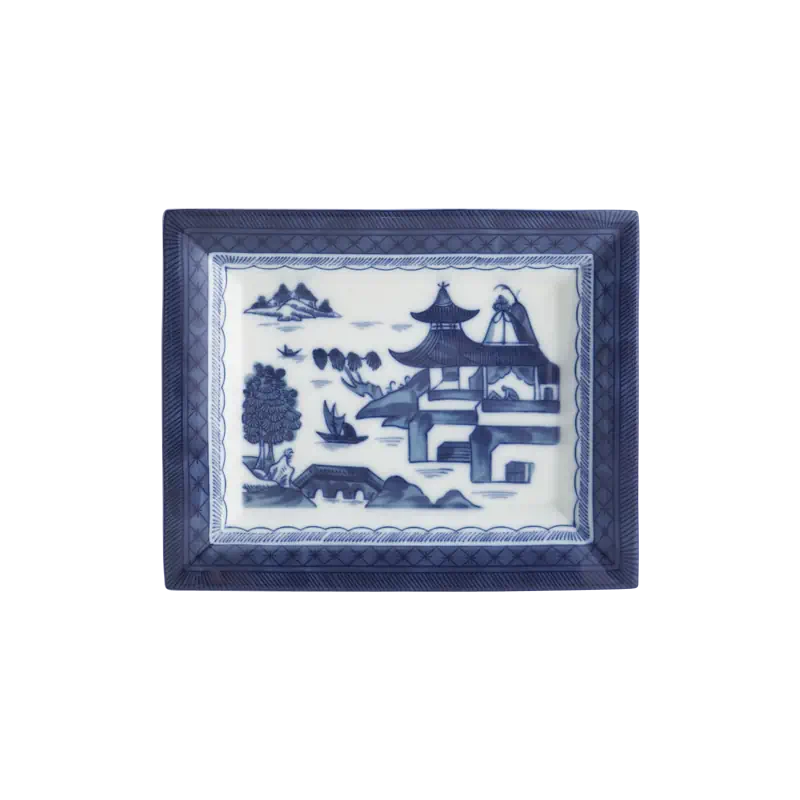 BLUE CANTON RECTANGULAR TRAY, LARGE - Thumbnail 4