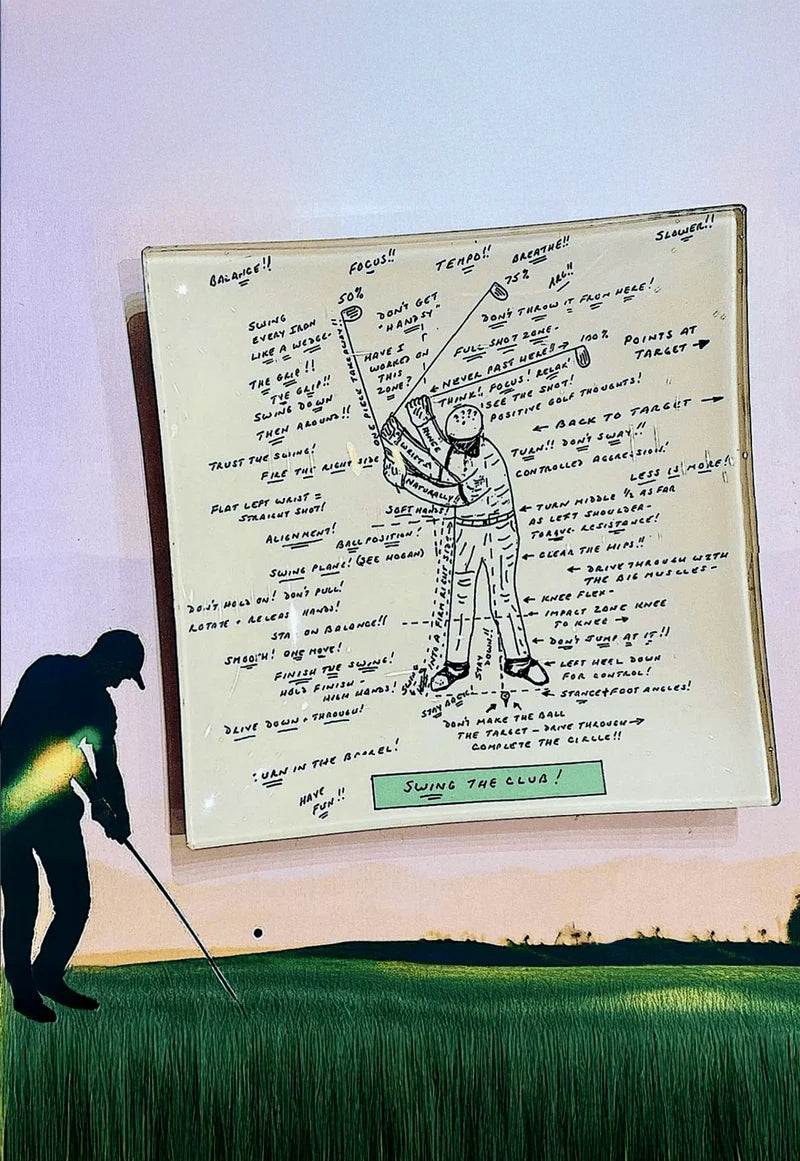Golf has always been part science, part poetry—the rhythm of a swing, the patience of the stance, the endless inner dialogue whispering focus, balance, breathe. Our Golf Sketch Swing The Club Decoupage Glass Tray captures that meditative chaos with charm, humor, and a distinctly human touch.