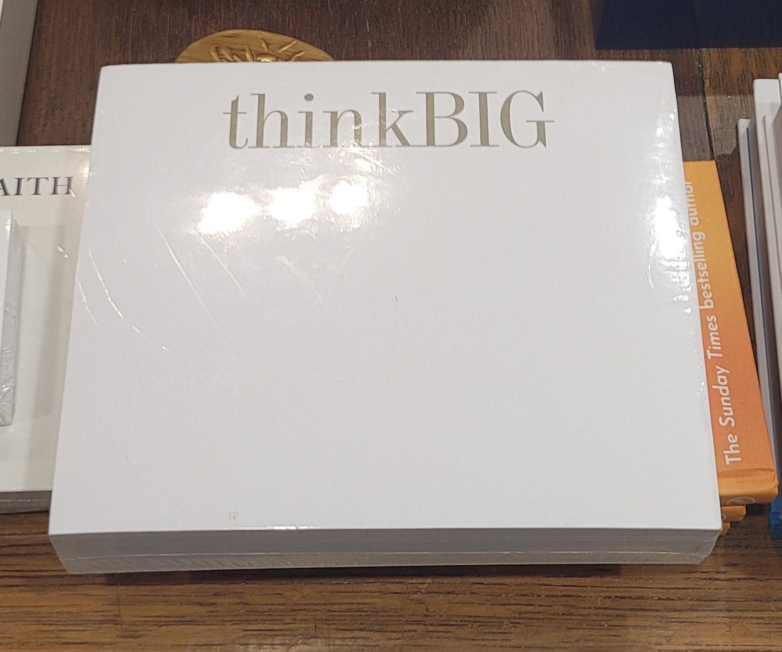 Make every idea count with the Gold Foil Lux Think Big Note Pad from Black Ink Wholesale. Designed to inspire creativity and capture thoughts, plans, lists, and brilliant ideas, this stylish notepad combines everyday functionality with an elevated, sophisticated look. The inspiring “Think Big” message adds a motivating touch, while luxurious gold foil detailing brings a polished finish that makes this notepad a beautiful addition to any desk, office, or writing collection.