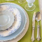  Introduced over a decade ago, Finezza (meaning "refined") is one of our best selling collections year after year. Beloved for its intricate lace design, it is beautiful, durable and easy care. The pieces are also a favorite of exclusive event planners. While most Finezza pieces are in Cream, four pieces (Charger, Dinner, Salad/Dessert and Bread/Canape plates) also come in Blue. The two colors pair beautifully with one another. 