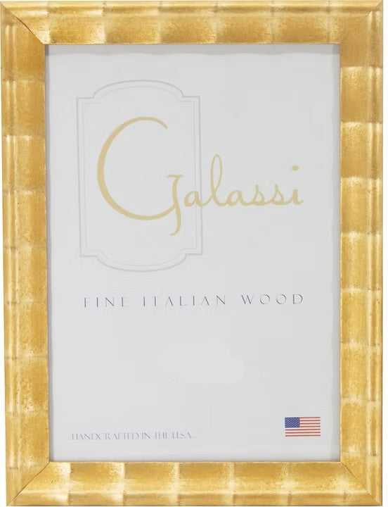 Gold picture frame with 'Galassi' branding on a white background