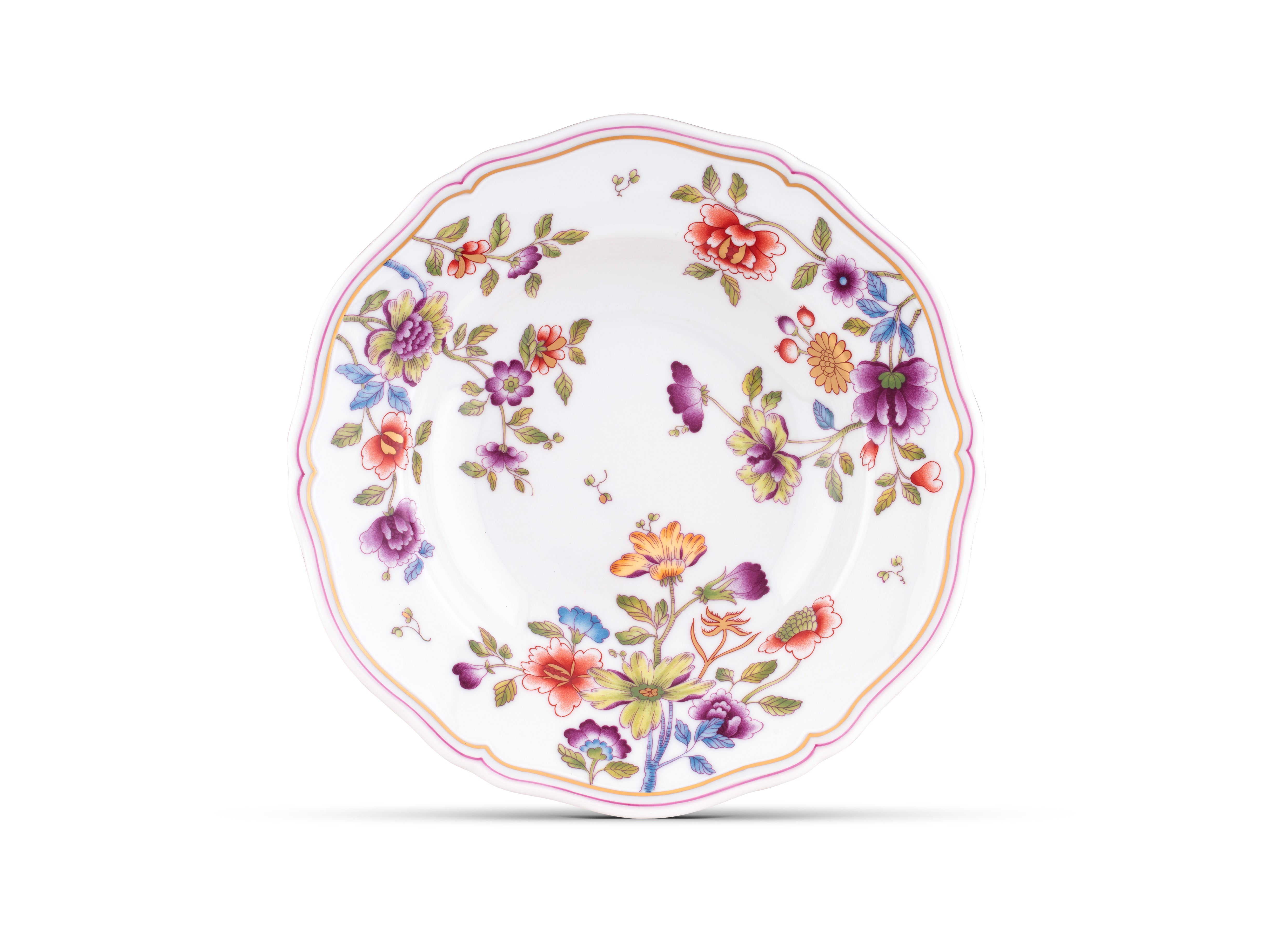 Ginori 1735 GRANDUCA SOUP PLATE (FLOWERS)