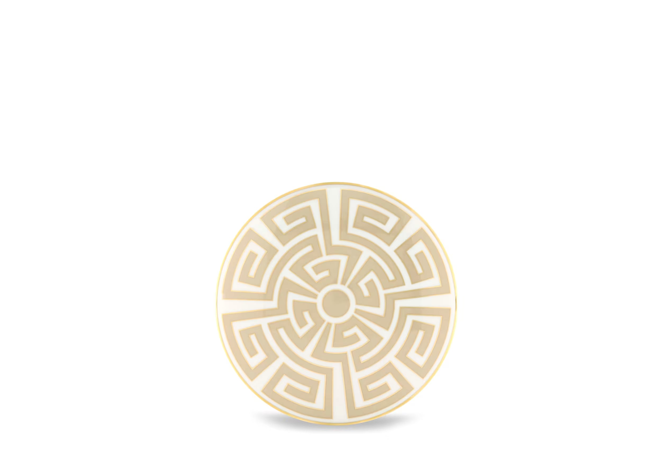 Luxury White Container With Gold Geometric Pattern On A White background