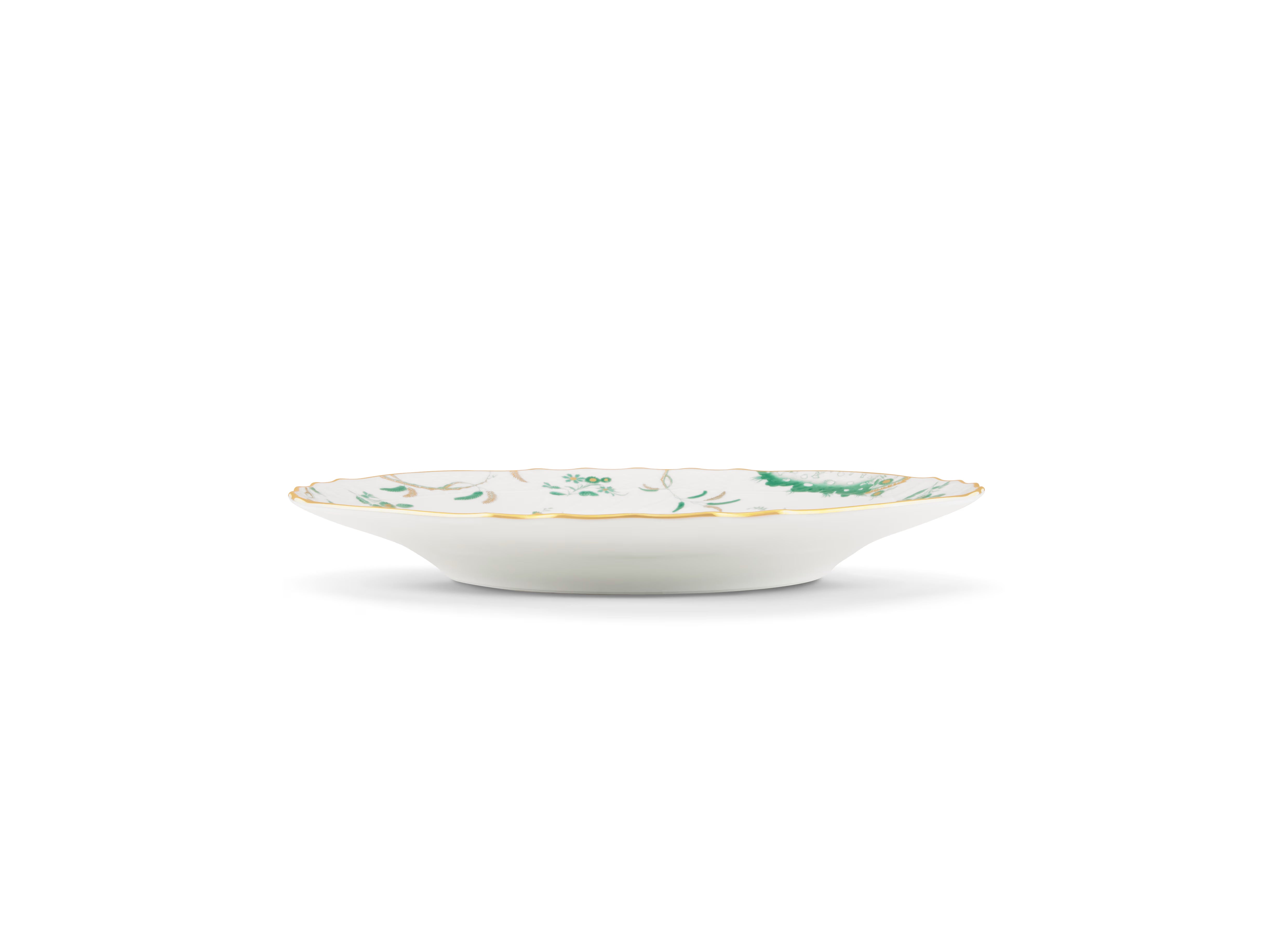  Decorative Dinner/Flat Plate with floral Giada Ji Ondori rooster pattern on a white background. "Ginori 1735 Is Luxury Tableware And A Great Designer Home Gifts"