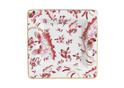 A square-shaped porcelain VIDE POCHE poche dish with a floral pattern and red accents, featuring the Ginori brand logo. Ji Ondori rooster "Ginori 1735 Is Luxury Tableware Brand And Also Great For Designer Home Gifts"