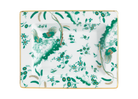  Decorative Vide Poche/Change Tray with floral Giada Ji Ondori rooster pattern on a white background. "Ginori 1735 Is Luxury Tableware And A Great Designer Home Gifts"