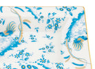  Decorative Vide Poche/Change Tray with floral Turchese Ji Ondori rooster pattern on a white background. "Ginori 1735 Is Luxury Tableware And A Great Designer Home Gifts"