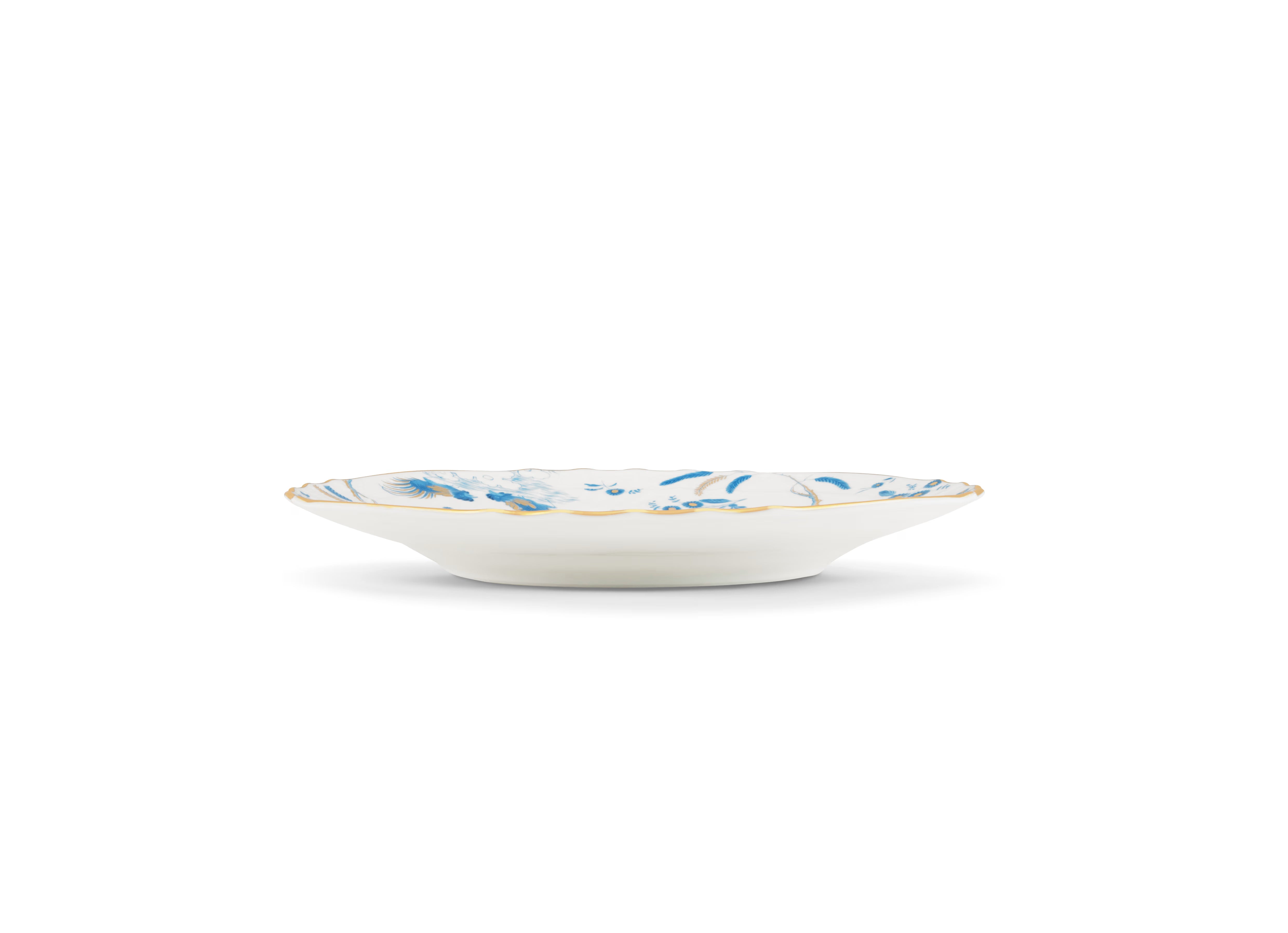 Oro Di Doccia Turquoise DESSERT PLATE  Decorative Dessert plate with floral Turquoise Ji Ondori rooster pattern on a white background. "Ginori 1735 Is Luxury Tableware And A Great Designer Home Gifts"