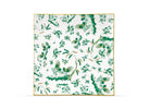 A square-shaped porcelain VIDE POCHE poche dish with a floral pattern and Green accents, featuring the Ginori brand logo. Ji Ondori rooster "Ginori 1735 Is Luxury Tableware Brand And Also Great For Designer Home Gifts"