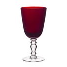 A Contemporary Shaped Goblet In The New Scarlet Color. The Bowl Is Colored With A Nicely Shaped Clear Stem And Base. 