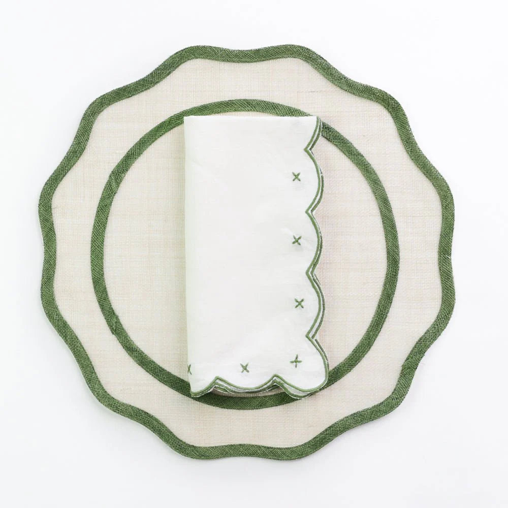 Pomegranate Scalloped Knot Napkins